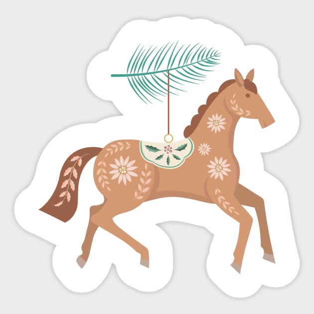 Folk Art Horse Ornament Sticker by SWON Design